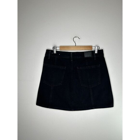 American Eagle Black Button Front Hi Rise A-Line Skirt Size 8 - Picture 6 of 10